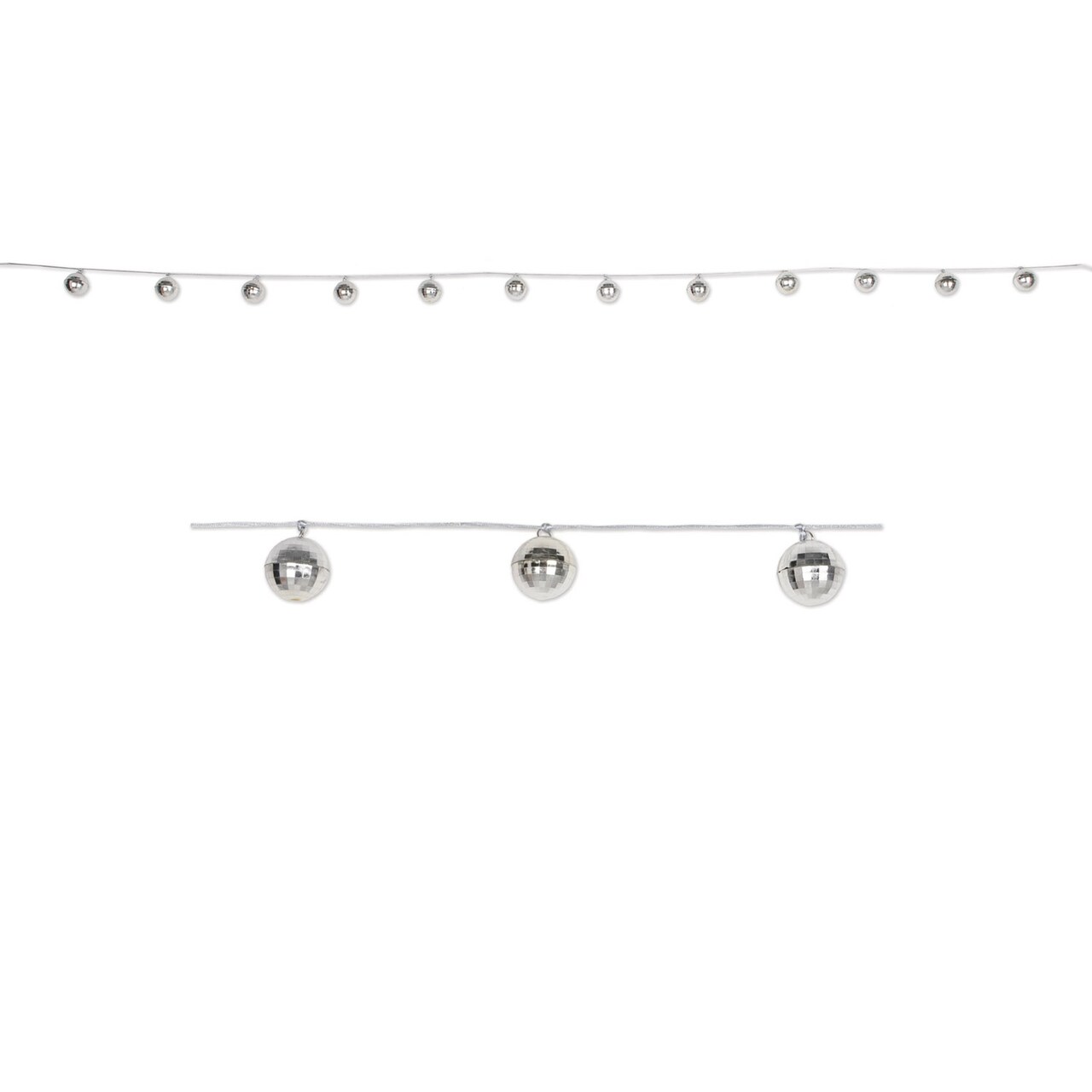 Beistle Club Pack of 12 Decorative Metallic Hanging Disco Ball Garland 1.5" x 78"